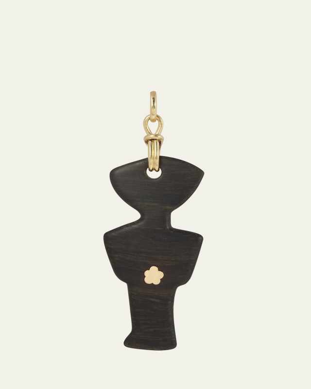 x Carey Lowell 18K Yellow Gold Delphi Goddess Ebony Pendant